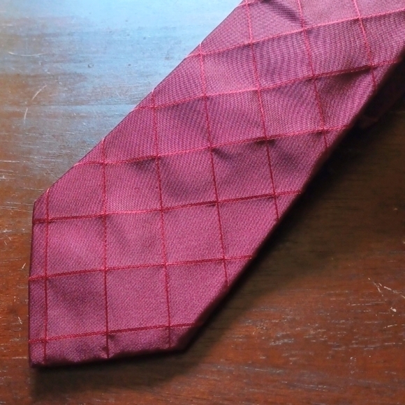 EXPRESS Cherry Wine Silk Necktie - Picture 1 of 4